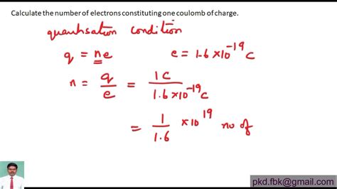 number of electrons in one coulomb of charge